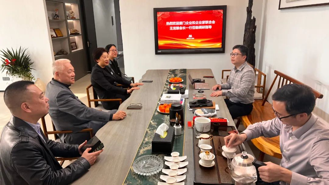 厦门企业和企业家联合会王龙雏会长一行莅临yp街机电子游戏调研指导